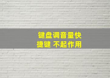 键盘调音量快捷键 不起作用